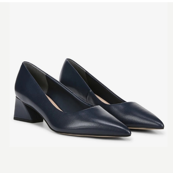 Franco Sarto Shoes - SOLD Franco Sarto Racer Pump Navy Block Heel